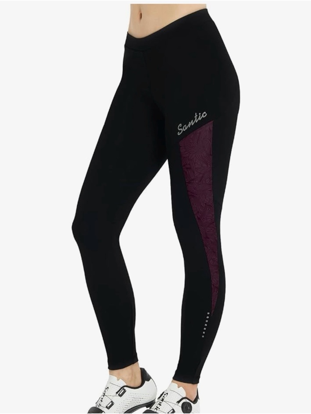 Black & Plum Performance Cycling Tights